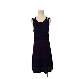Adore Navy Textured Knit Sleeveless Fit & Flare Dress – Size XL (but fits M/L)